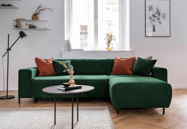 ROHOVÁ SEDAČKA, textil, tmavozelená MID.YOU - Sedačky, Online Only