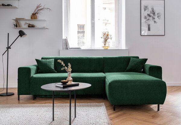 ROHOVÁ SEDAČKA, textil, tmavozelená MID.YOU - Sedačky, Online Only