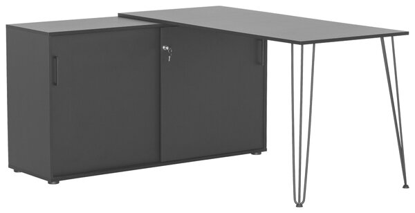 ROHOVÝ PÍSACÍ STÔL, čierna, 145/129,5/73,8 cm MID.YOU - Online Only kancelárie, Online Only