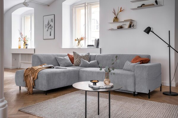 ROHOVÁ SEDAČKA, textil, svetlosivá MID.YOU - Sedačky, Online Only