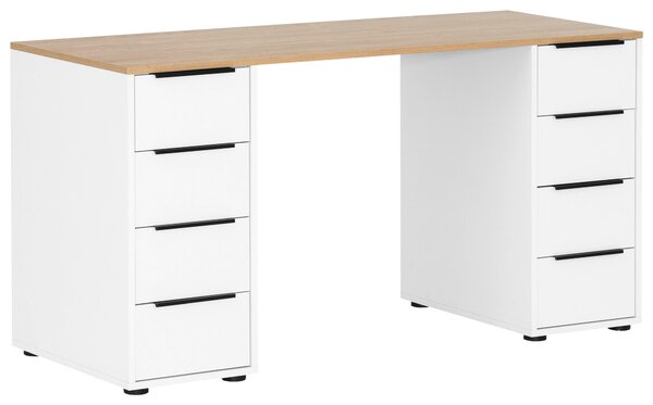 PÍSACÍ STÔL, biela, farba duba, 55,5/140/73,1 cm MID.YOU - Online Only kancelárie, Online Only