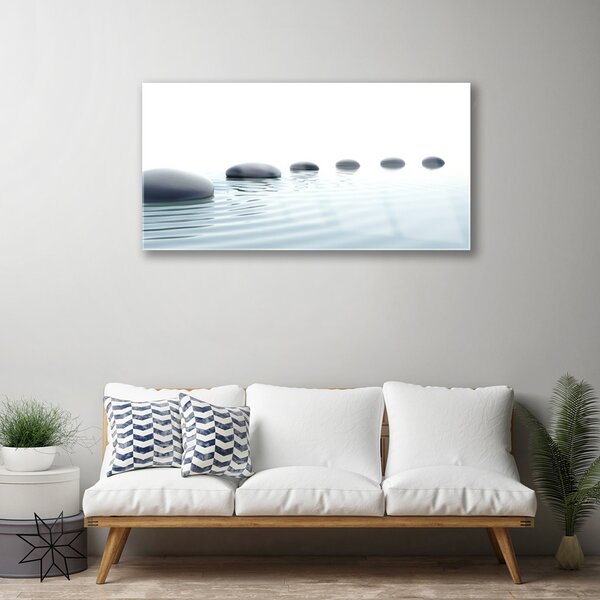Skleneny obraz Kamene voda umenie 100x50 cm 2 Prívesky