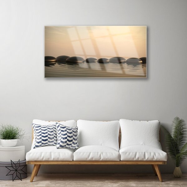 Skleneny obraz Kamene voda umenie 100x50 cm 2 Prívesky