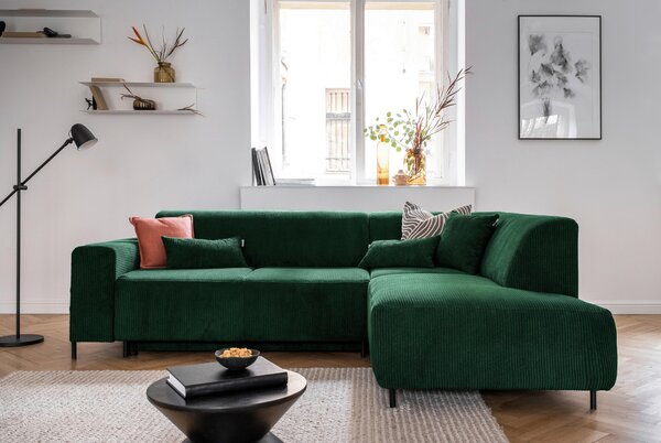 ROHOVÁ SEDAČKA, textil, tmavozelená MID.YOU - Sedačky, Online Only