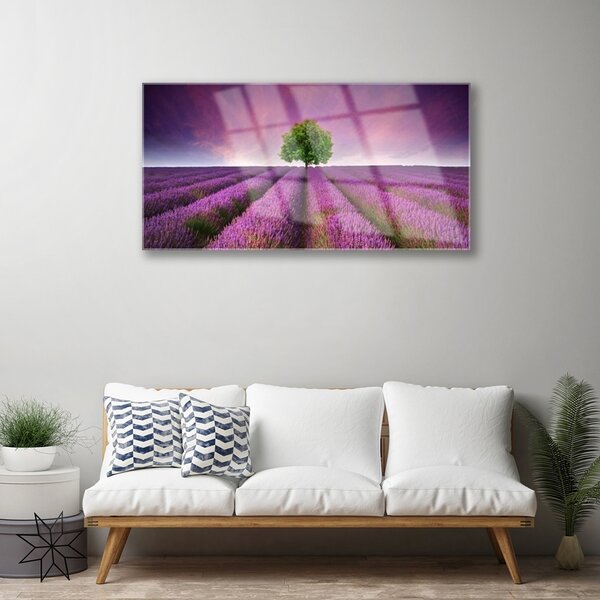 Skleneny obraz Lúka strom príroda 100x50 cm 2 Prívesky