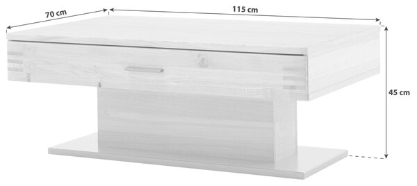 KONFERENČNÝ STOLÍK, antracitová, farba duba, drevo, kompozitné drevo, 115/70/45 cm Livetastic - Stolíky do obývačky, Online Only