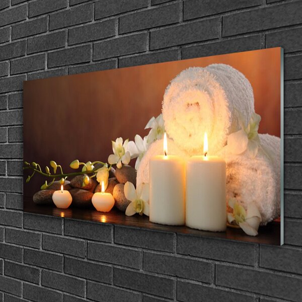 Skleneny obraz Sviečky vaňa umenie 100x50 cm 2 Prívesky