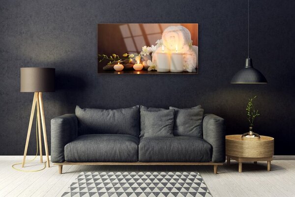 Skleneny obraz Sviečky vaňa umenie 100x50 cm 2 Prívesky