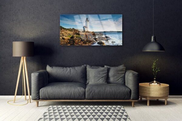 Skleneny obraz Maják krajina 100x50 cm 2 Prívesky