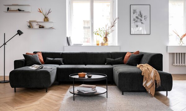 SEDACIA SÚPRAVA, textil, tmavosivá MID.YOU - Sedačky, Online Only