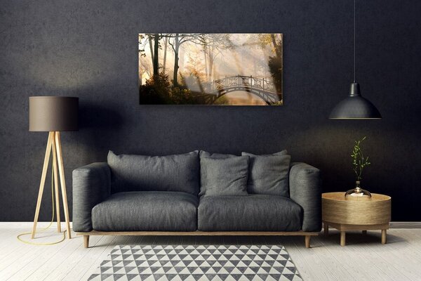 Skleneny obraz Les most architektúra 100x50 cm 2 Prívesky