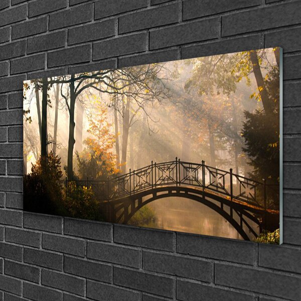 Skleneny obraz Les most architektúra 100x50 cm 2 Prívesky