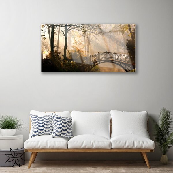 Skleneny obraz Les most architektúra 100x50 cm 2 Prívesky