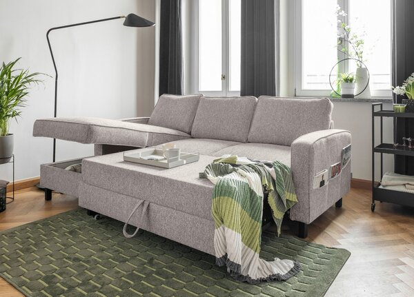 ROHOVÁ SEDAČKA, textil, sivobiela MID.YOU - Sedačky, Online Only