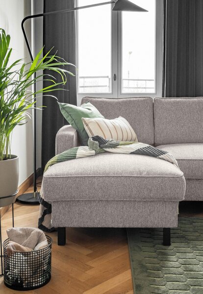 ROHOVÁ SEDAČKA, textil, sivobiela MID.YOU - Sedačky, Online Only