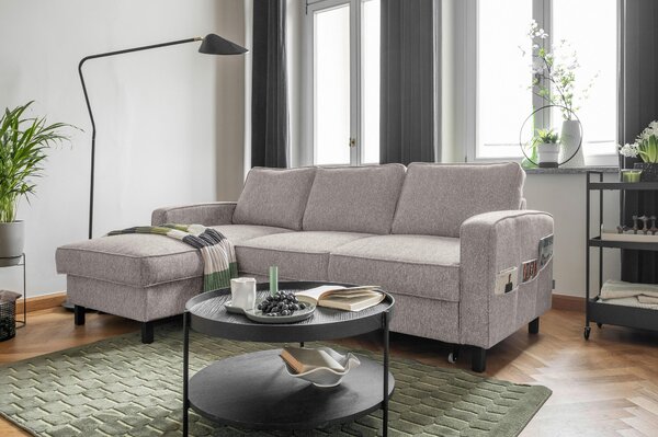 ROHOVÁ SEDAČKA, textil, sivobiela MID.YOU - Sedačky, Online Only