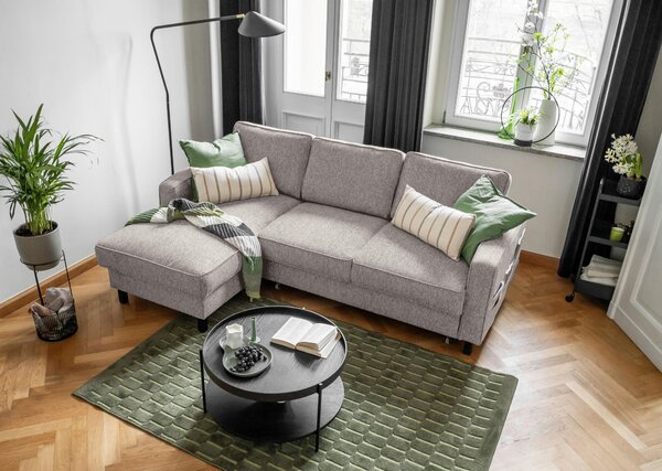 ROHOVÁ SEDAČKA, textil, sivobiela MID.YOU - Sedačky, Online Only