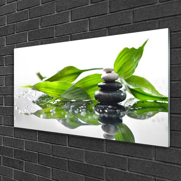 Skleneny obraz Kamene listy umenie 100x50 cm 2 Prívesky