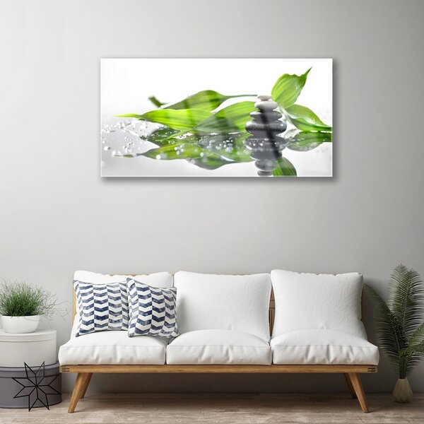 Skleneny obraz Kamene listy umenie 100x50 cm 2 Prívesky