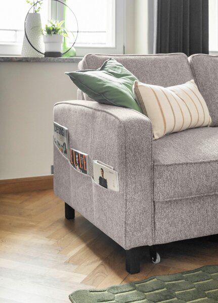 ROHOVÁ SEDAČKA, textil, sivobiela MID.YOU - Sedačky, Online Only