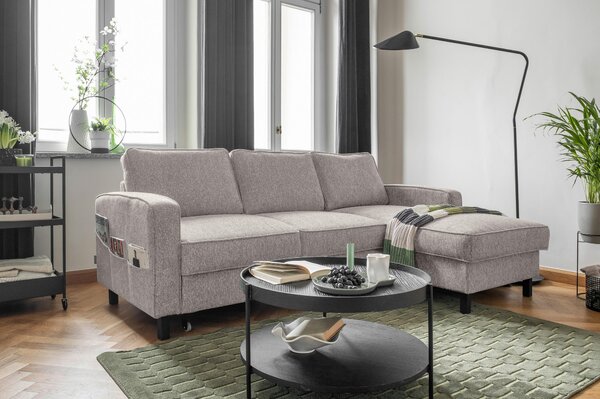 ROHOVÁ SEDAČKA, textil, sivobiela MID.YOU - Sedačky, Online Only