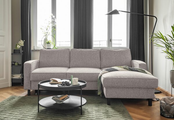 ROHOVÁ SEDAČKA, textil, sivobiela MID.YOU - Sedačky, Online Only