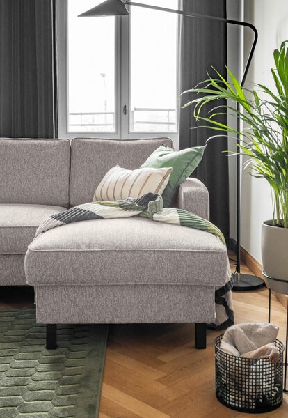 ROHOVÁ SEDAČKA, textil, sivobiela MID.YOU - Sedačky, Online Only