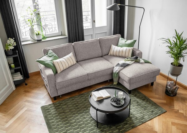 ROHOVÁ SEDAČKA, textil, sivobiela MID.YOU - Sedačky, Online Only