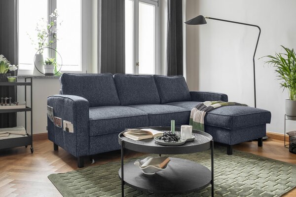 ROHOVÁ SEDAČKA, textil, tmavomodrá MID.YOU - Sedačky, Online Only