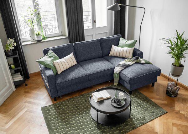 ROHOVÁ SEDAČKA, textil, tmavomodrá MID.YOU - Sedačky, Online Only