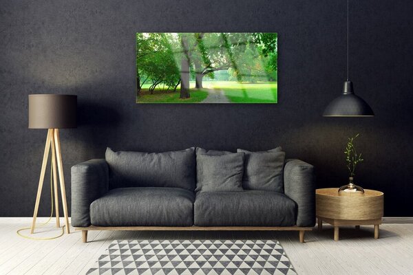 Skleneny obraz Chodník stromy príroda 100x50 cm 2 Prívesky