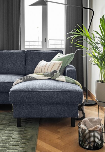 ROHOVÁ SEDAČKA, textil, tmavomodrá MID.YOU - Sedačky, Online Only
