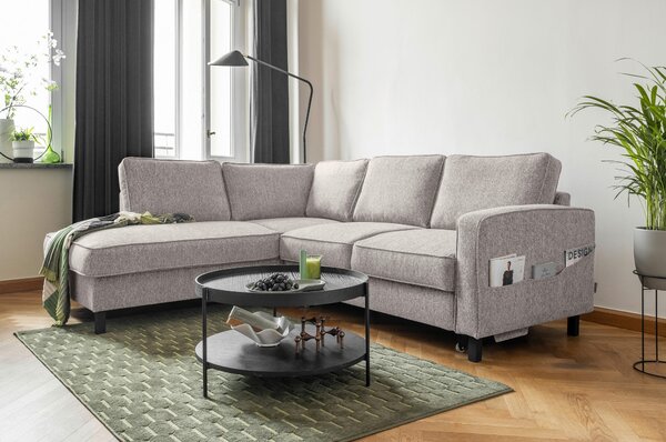 ROHOVÁ SEDAČKA, textil, sivobiela - Sedačky, Online Only