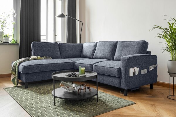ROHOVÁ SEDAČKA, textil, tmavomodrá - Sedačky, Online Only