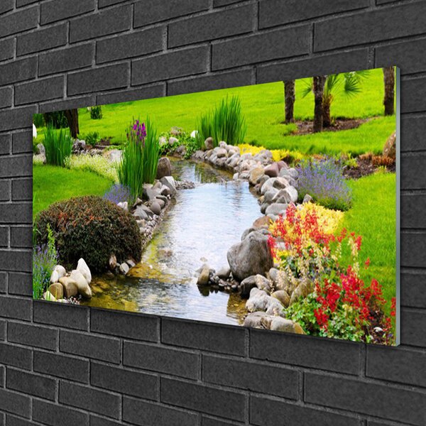 Skleneny obraz Záhrada jazero príroda 100x50 cm 2 Prívesky