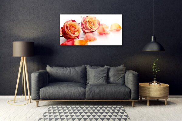 Skleneny obraz Ruže kvety rastlina 100x50 cm 2 Prívesky
