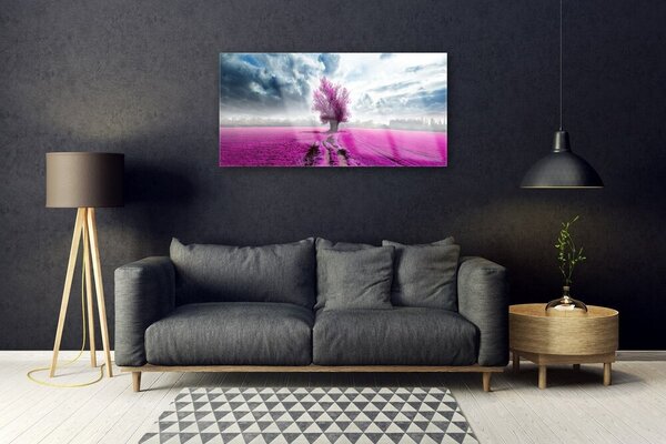 Skleneny obraz Lúka strom príroda 100x50 cm 2 Prívesky