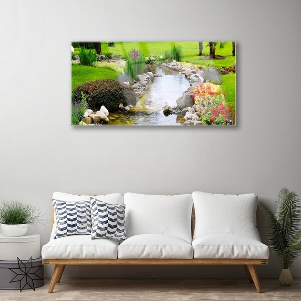 Skleneny obraz Záhrada jazero príroda 100x50 cm 2 Prívesky