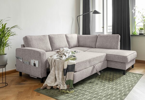 ROHOVÁ SEDAČKA, textil, sivobiela - Sedačky, Online Only