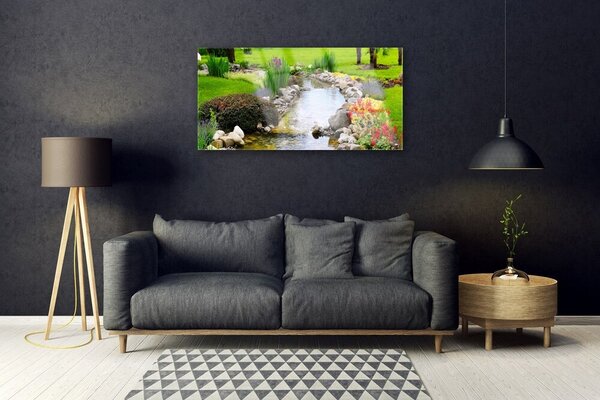 Skleneny obraz Záhrada jazero príroda 100x50 cm 2 Prívesky