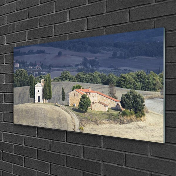 Skleneny obraz Lúka stromy príroda 100x50 cm 2 Prívesky