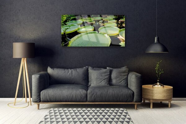 Skleneny obraz Listy jazero príroda 100x50 cm 2 Prívesky