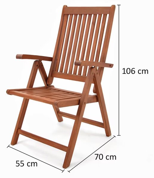 Záhradné drevené kreslá Velus 2 ks - eukalyptus