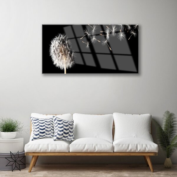 Skleneny obraz Púpava kvet kvapky 100x50 cm 2 Prívesky