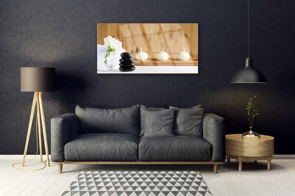 Skleneny obraz Sviece kamene zen kúpele 100x50 cm 2 Prívesky