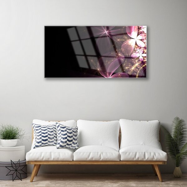 Skleneny obraz Abstrakcie kvety umenie 100x50 cm 2 Prívesky