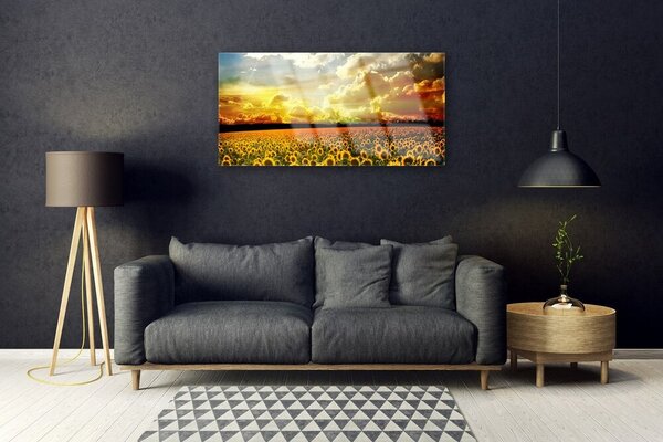Skleneny obraz Pole slnečníc krajina 100x50 cm 2 Prívesky