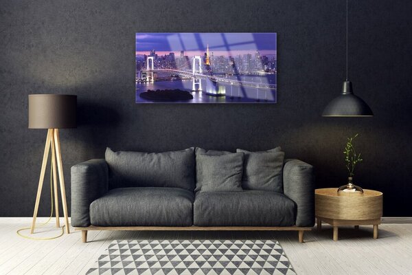 Skleneny obraz Most mesto architektúra 100x50 cm 2 Prívesky