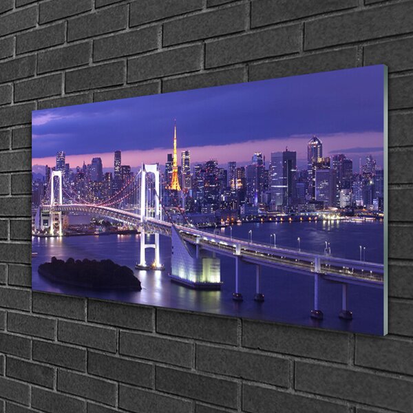 Skleneny obraz Most mesto architektúra 100x50 cm 2 Prívesky