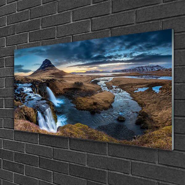 Skleneny obraz Vodopád rieka príroda 100x50 cm 2 Prívesky